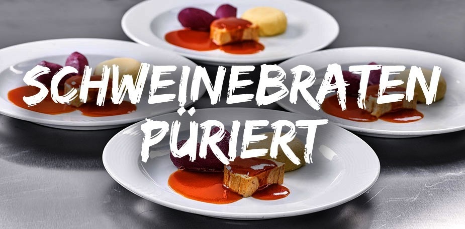 Schweinebraten püriert - einfach zubereitet & liebevoll angerichtet