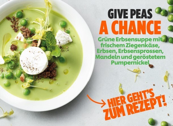 Grüne Erbsensuppe