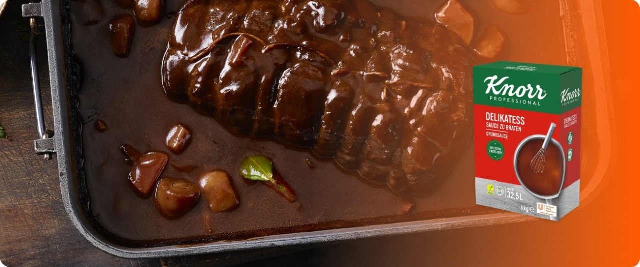 Gelingt immer: Knorr Professional Delikatess Sauce zu Braten