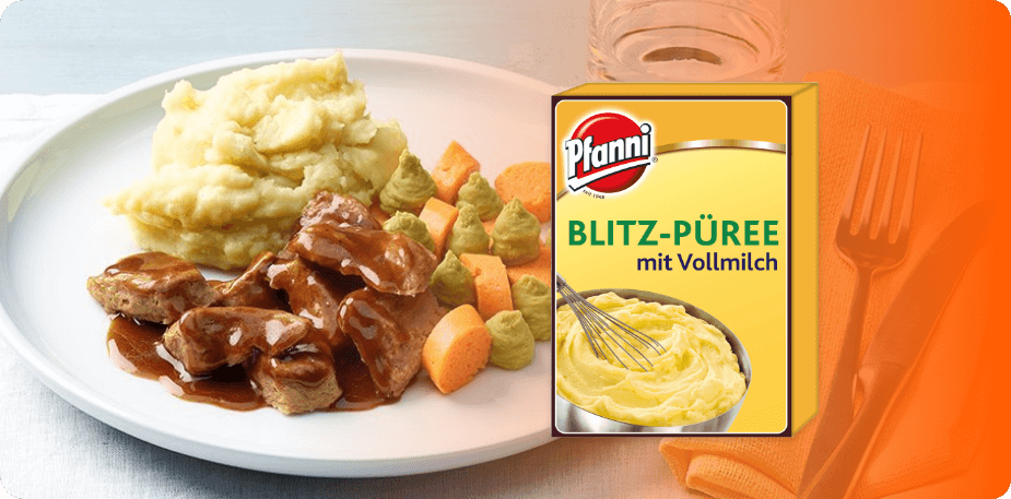 Schnell und gelingsicher: Pfanni Kartoffel-Granulat Blitz-Püree